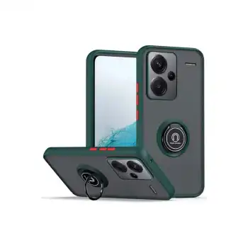 Xiaomi Redmi Note 13 Pro Plus Kılıf Montreal Yüzüklü Silikon Kapak - Yeşil