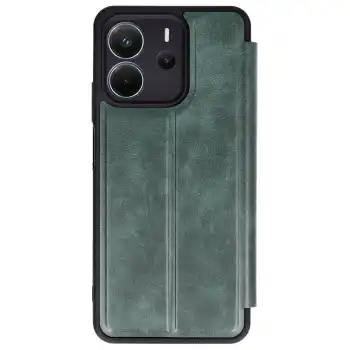Xiaomi Redmi Note 14 4g Kılıf Flip Cover - Koyu Yeşil