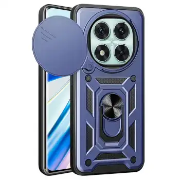 Xiaomi Redmi Note 14 Pro 4g Kılıf Pars Lens Yüzüklü Silikon - Lacivert