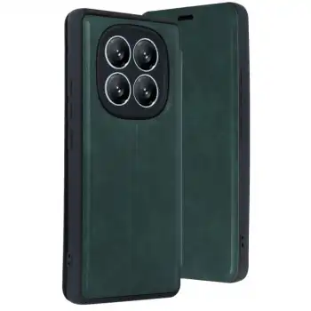 Xiaomi Redmi Note 14 Pro 5g Kılıf Flip Cover - Koyu Yeşil