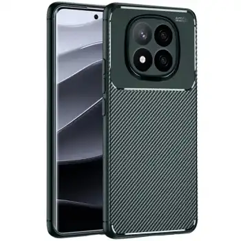 Xiaomi Redmi Note 14 Pro Plus Kılıf Auto Focus Karbon Kapak - Koyu Yeşil