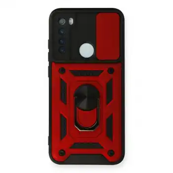 Xiaomi Redmi Note 8 Kılıf Pars Lens Yüzüklü Silikon - Kırmızı