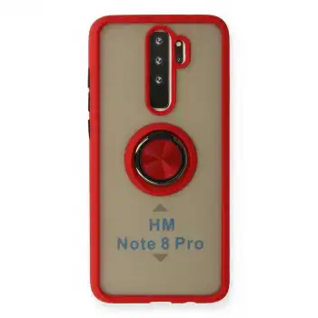 Xiaomi Redmi Note 8 Pro Kılıf Montreal Yüzüklü Silikon Kapak - Kırmızı