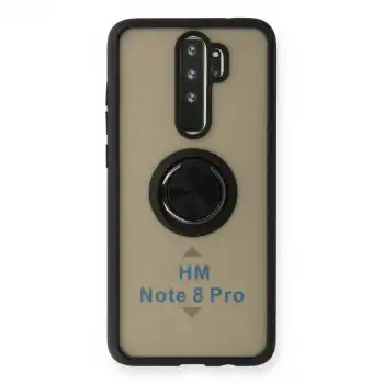 Xiaomi Redmi Note 8 Pro Kılıf Montreal Yüzüklü Silikon Kapak - Siyah