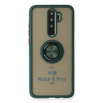 Xiaomi Redmi Note 8 Pro Kılıf Montreal Yüzüklü Silikon Kapak - Yeşil