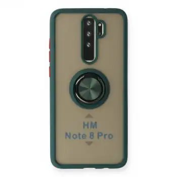 Xiaomi Redmi Note 8 Pro Kılıf Montreal Yüzüklü Silikon Kapak - Yeşil