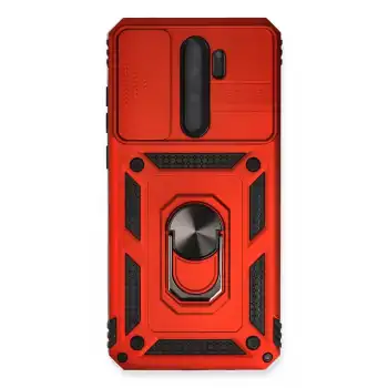 Xiaomi Redmi Note 8 Pro Kılıf Pars Lens Yüzüklü Silikon - Kırmızı