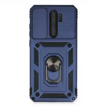 Xiaomi Redmi Note 8 Pro Kılıf Pars Lens Yüzüklü Silikon - Lacivert