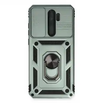 Xiaomi Redmi Note 8 Pro Kılıf Pars Lens Yüzüklü Silikon - Yeşil