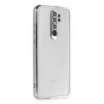 Xiaomi Redmi Note 8 Pro Kılıf Razer Lensli Silikon - Gümüş