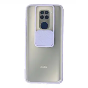 Xiaomi Redmi Note 9 Kılıf Palm Buzlu Kamera Sürgülü Silikon - Lila