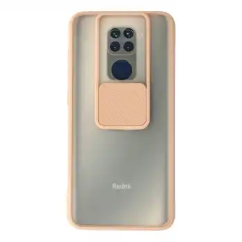 Xiaomi Redmi Note 9 Kılıf Palm Buzlu Kamera Sürgülü Silikon - Pembe