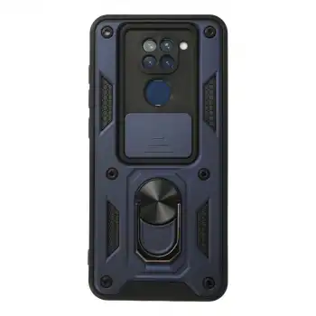 Xiaomi Redmi Note 9 Kılıf Pars Lens Yüzüklü Silikon - Lacivert