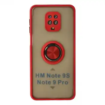 Xiaomi Redmi Note 9 Pro Kılıf Montreal Yüzüklü Silikon Kapak - Kırmızı