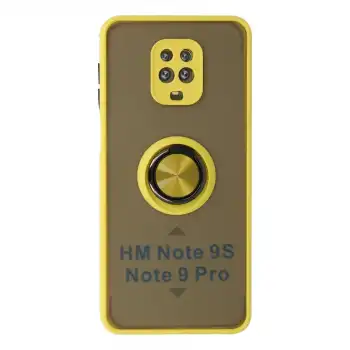 Xiaomi Redmi Note 9 Pro Kılıf Montreal Yüzüklü Silikon Kapak - Sarı