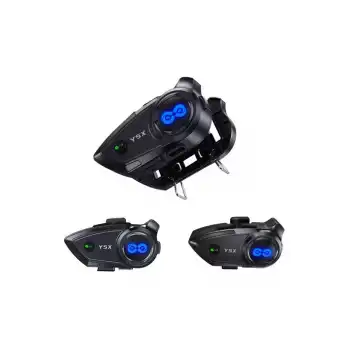 Y5x Rgb Işıklı Intercom 5 Kişi Bağlantılı 1000mah Motosiklet Bluetooth Kulaklık Seti