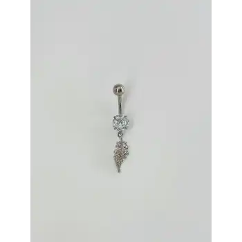 Yaprak Detaylı Sallantılı Göbek Piercing