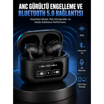 Yeni Nesil Pro Ekranlı Bluetooth Kulaklık 5.0 Bluetooth