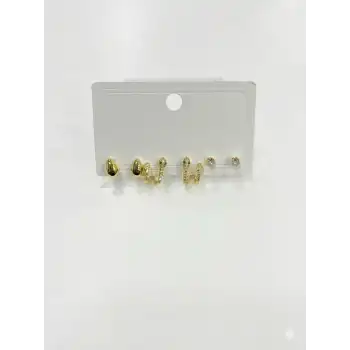 Yılan Detaylı Altılı Küpe