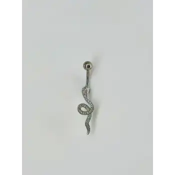 Yılan Detaylı Göbek Piercing