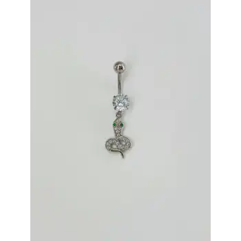 Yılan Detaylı Göbek Piercing