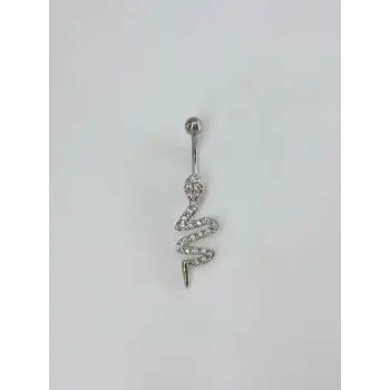 Yılan Detaylı Göbek Piercing