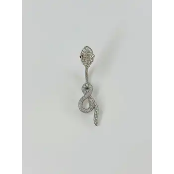 Yılan Detaylı Göbek Piercing