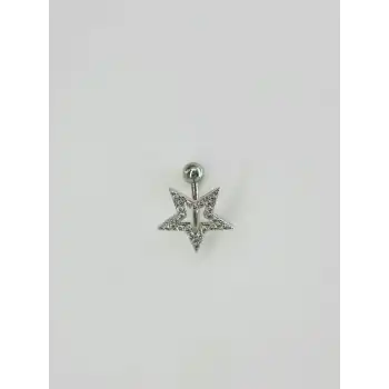 Yıldız Detaylı Göbek Piercing