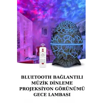 Yumurta Şeklinde Su Dalgalı Bluetooth Speaker Lamba Renkli Şarjlı