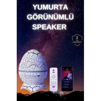 Yumurta Şeklinde Su Dalgalı Bluetooth Speaker Lamba Renkli Şarjlı