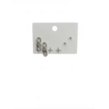 Zincir Detaylı Altılı Küpe