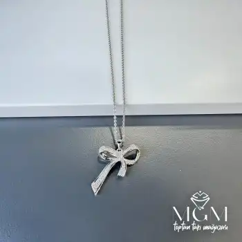 Zirkon Taşlı Fiyon Kolye