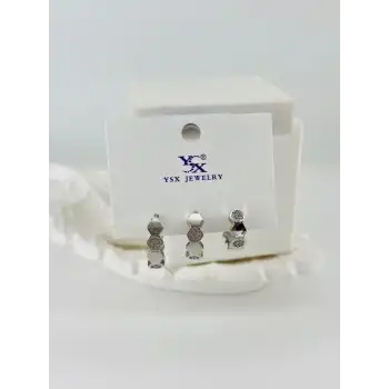 Zirkon Taşlı Üçlü Kombin Küpe
