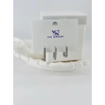 Zirkon Taşlı Üçlü Kombin Küpe