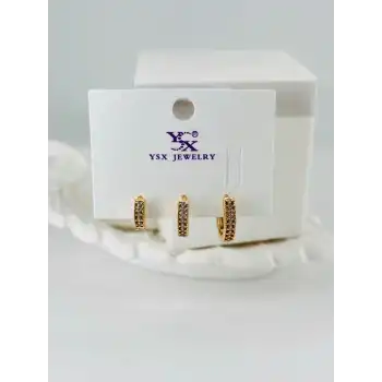 Zirkon Taşlı Üçlü Kombin Küpe
