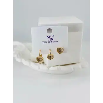 Zirkon Taşlı Üçlü Kombin Küpe
