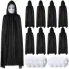120 Cm Siyah Kapüşonlu Pelerin Ve Boyanabilir Karton Maske 8’li Set