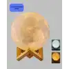 16 Renkli 3D Baskılı Ay Lambası Ahşap Standlı