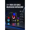 2+1 RGB LED Işıklı Güçlü Bas Sistemli Bilgisayar Hoparlörü
