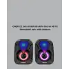 2+1 RGB LED Işıklı Güçlü Bas Sistemli Bilgisayar Hoparlörü