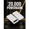 20.000mAh PD Powerbank LED Işık LCD Ekran Dahili Kablo Çoklu Giriş Yeni Nesil