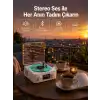3-1 Kablosuz Bluetooth Hoparlör – Gece Lambalı, Saatli, Retro Tasarım