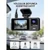 3 Kameralı Araç DVR 1080P Ön + HD Arka + İç Kamera Döngü Kayıt 2’’ Ekran