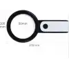 30x 12ışıklı Büyüteç Taşınabilir Çıft Katmanlı Optik Cam Okuma Büyüteç 229018