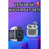 3.Nesil TWS Bluetooth Kulaklık ve Dokunmatik Ekran Akıllı Saat Sesli Görüşme