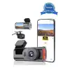 4k Wifi Çift Kameralı Araç Kamerası Gece Görüşlü G-sensörlü Dash Cam 170 Derece