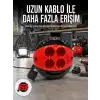 5 Metre Kablolu 4’lü Kırmızı Priz Makara