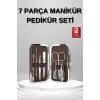 7 Parça Manikür Pedikür Seti El Ayak Bakımı Çantalı Paslanmaz Çelik