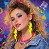 80’ler 9039lar Retro Neon Sarı Şimşek Küpe 10 Cm
