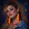 80’ler 9039lar Retro Neon Turuncu Şimşek Küpe 10 Cm